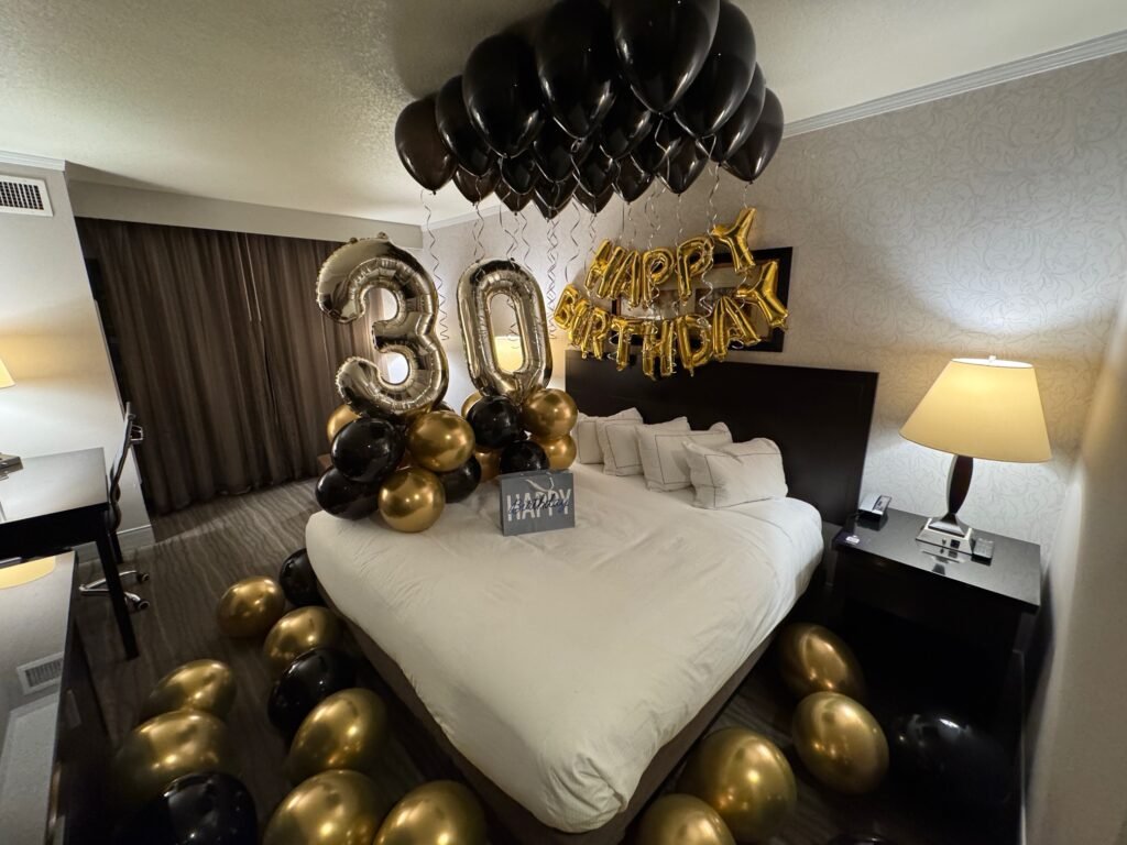 Hotel Room Birthday Decoration for Him-Horizontal