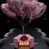 Pop-up gift box with roses and balloons by PopAmour in the San Francisco Bay Area